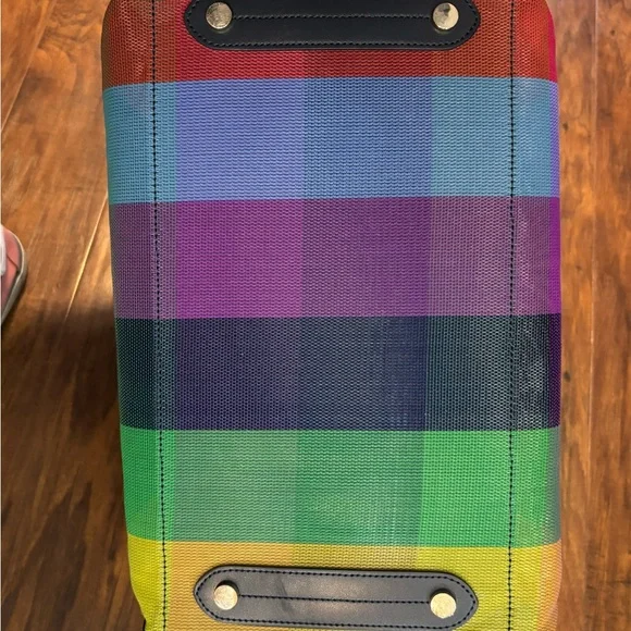 kate spade Multicolor Striped mesh Tote with Black Trim - Picture 2 of 5